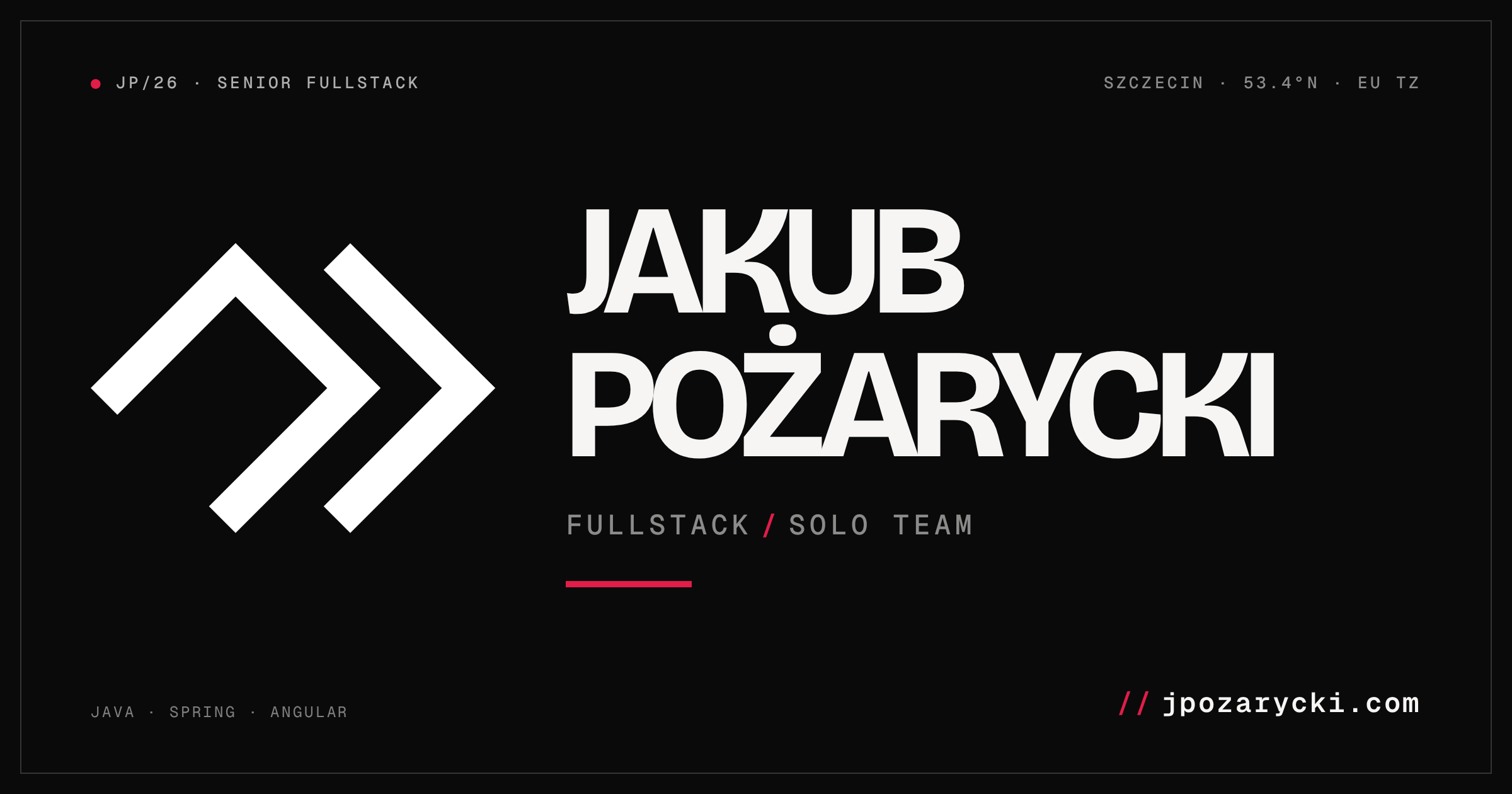 Senior Java + Spring + Angular Developer | Jakub Pożarycki - Szczecin